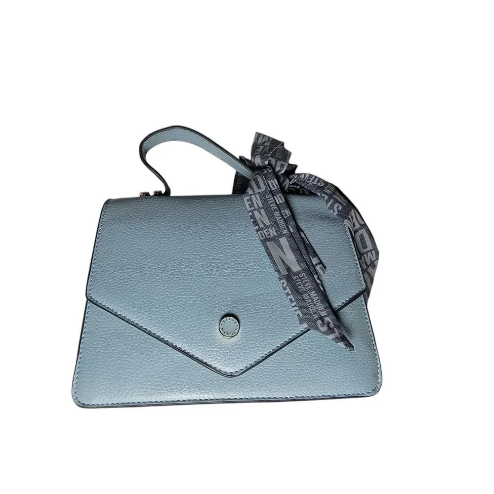 Steve Madden Crossbody Clutch Purse Blue Scarf Detachable Adjustable Strap 8x3x6